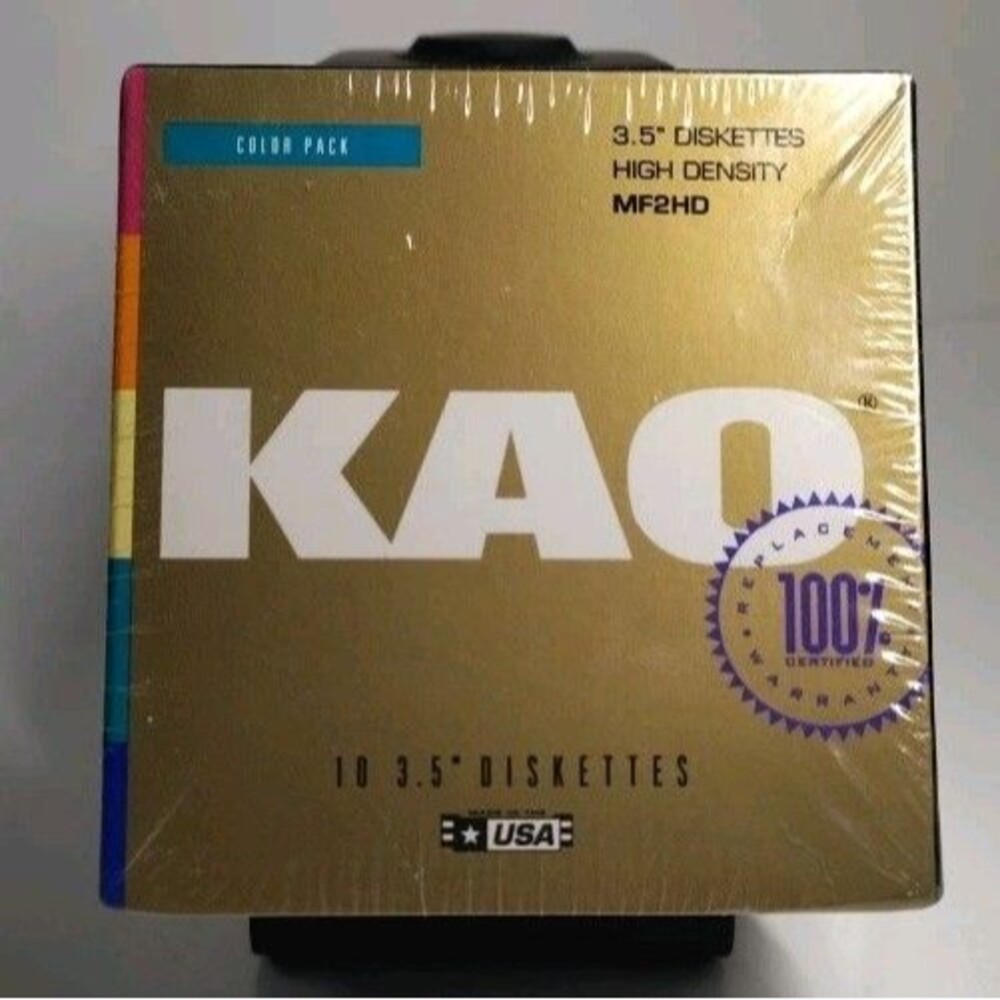 KAO MD2HD 5.25 High Density Floppy Disks 1.2MB IBM 10 Pack Sealed